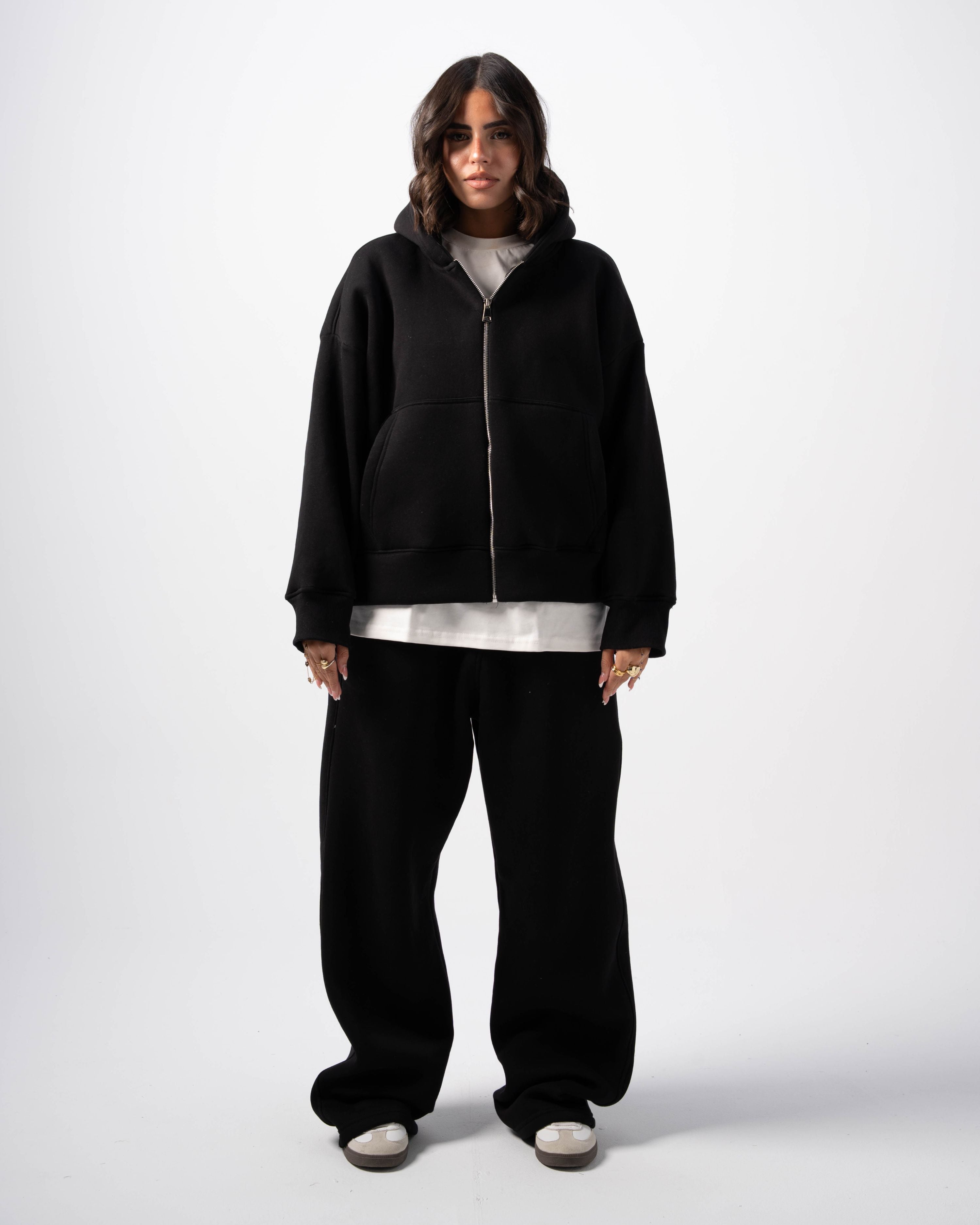 V1 Zip-Up Black Hoodie