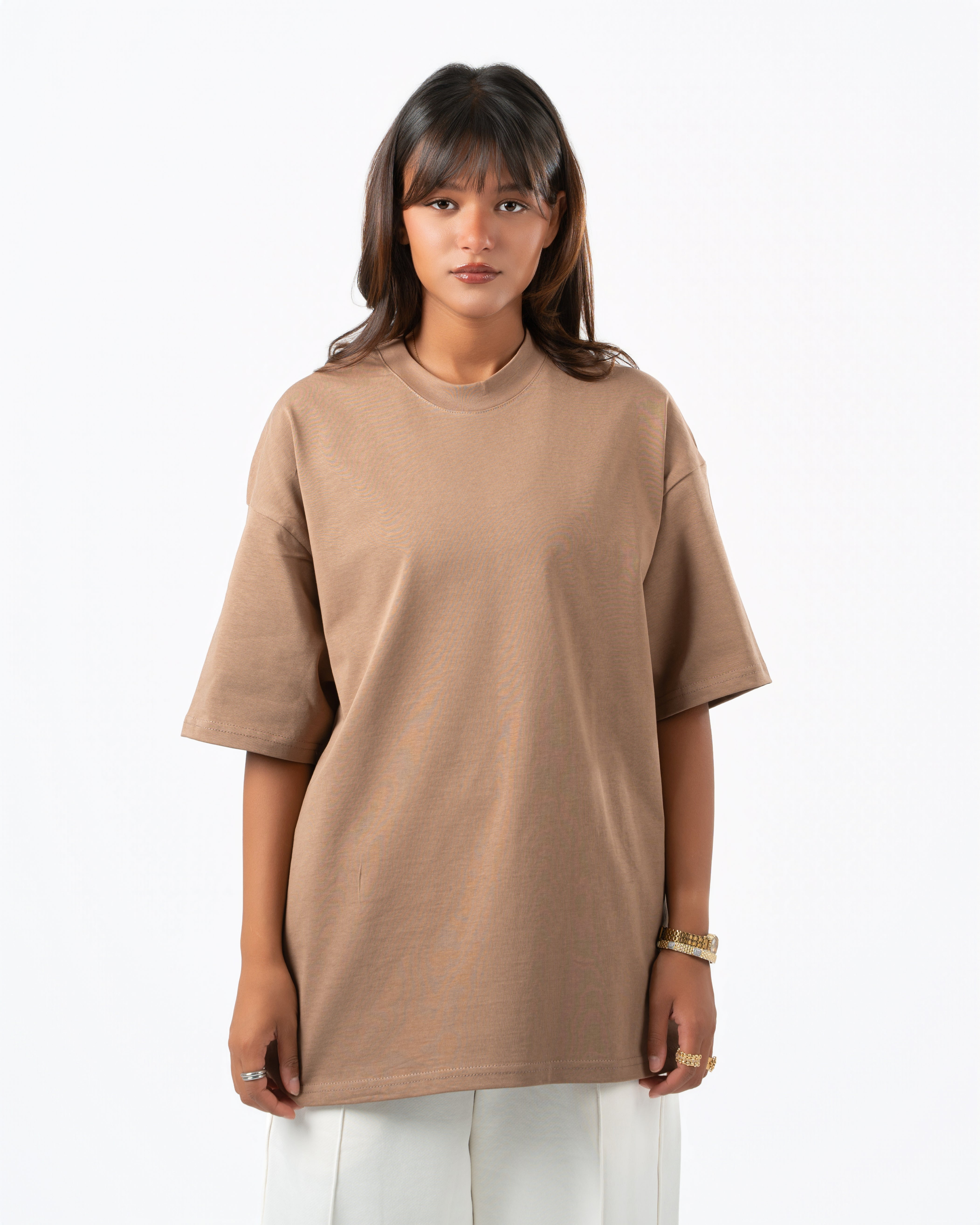 Heavyweight Basic Oversized Beige T-Shirt