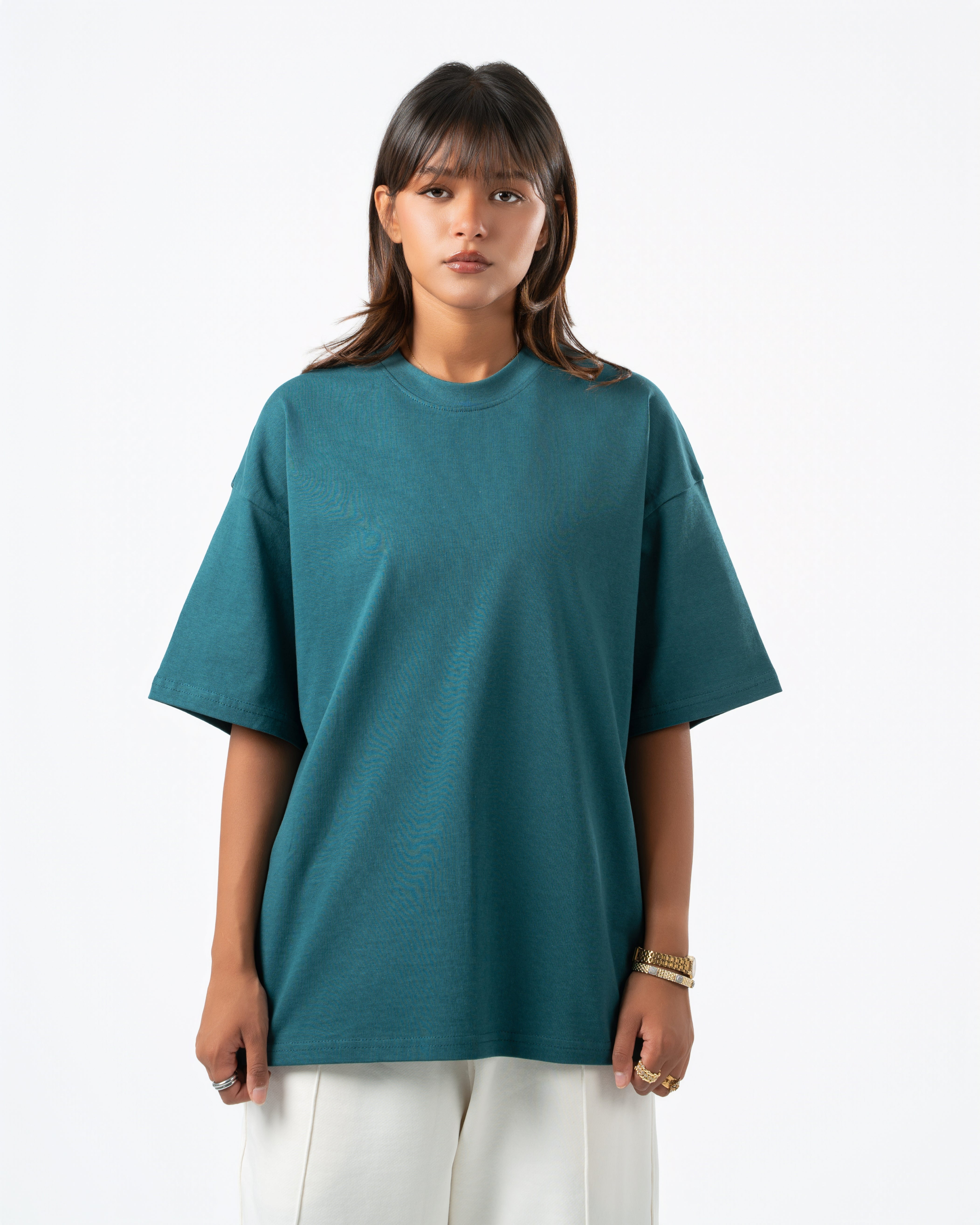 Heavyweight Basic Oversized Deep Teal T-Shirt
