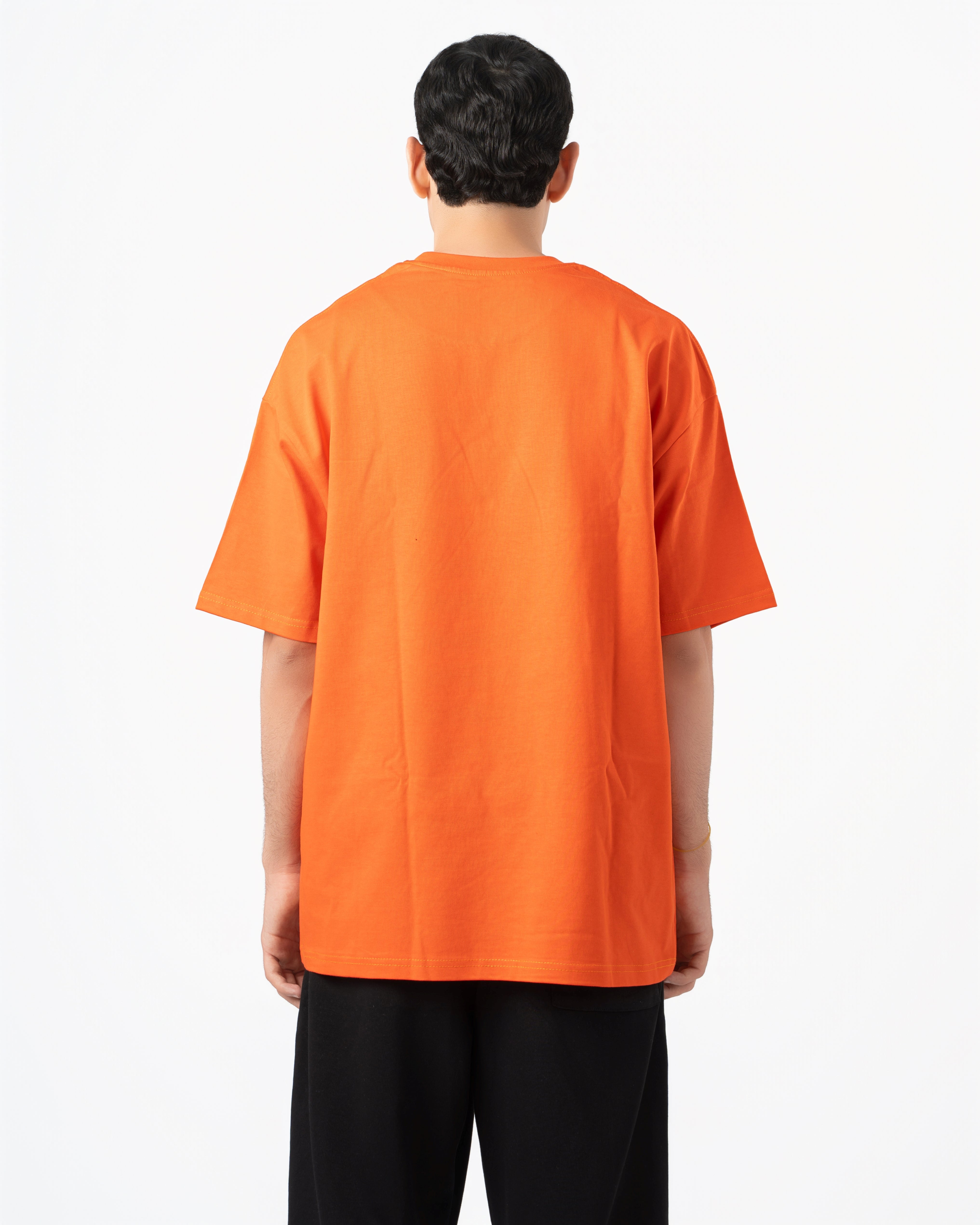 Heavyweight Basic Oversized Bright Orange T-Shirt