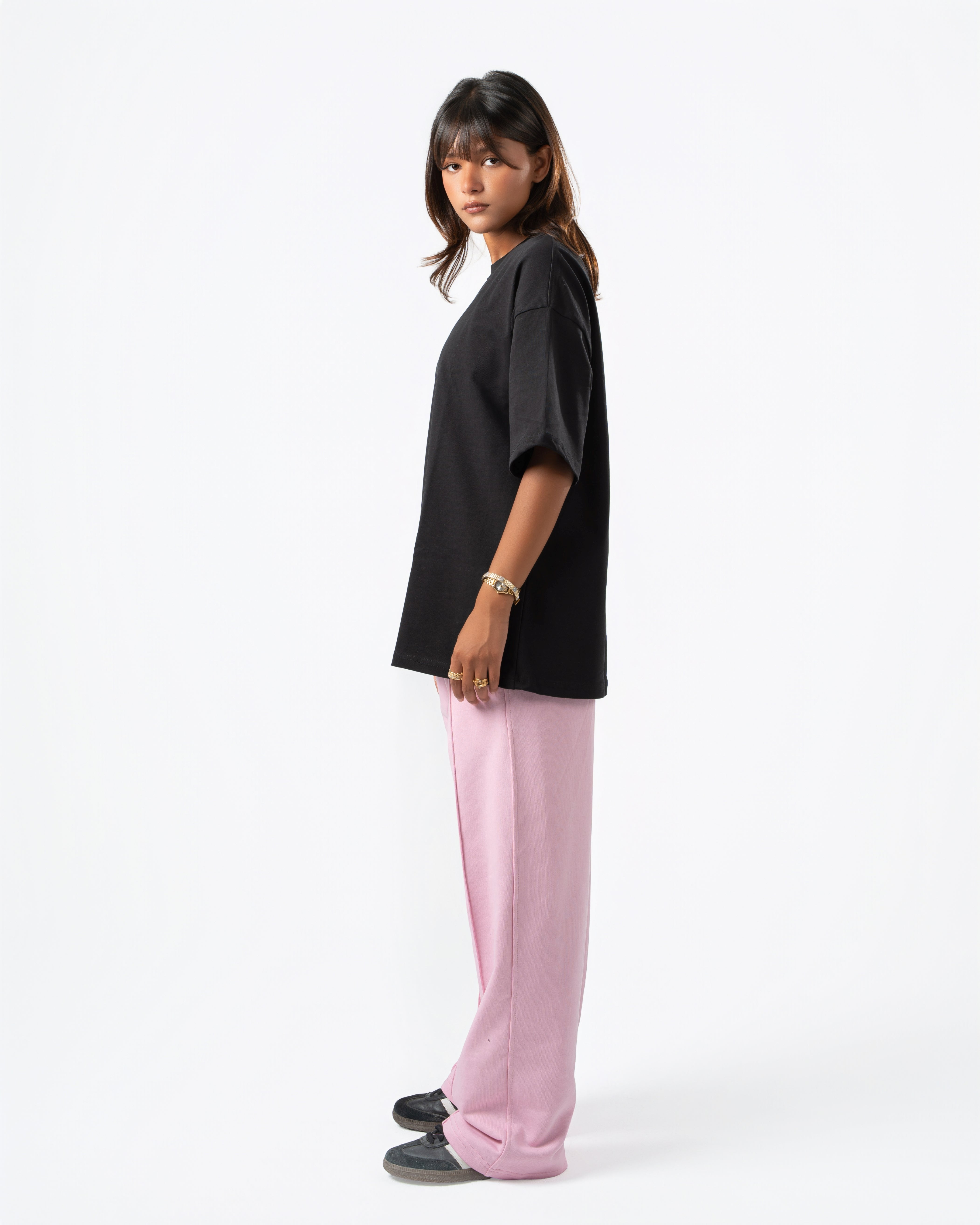 Pink Wide-Leg Sweatpants