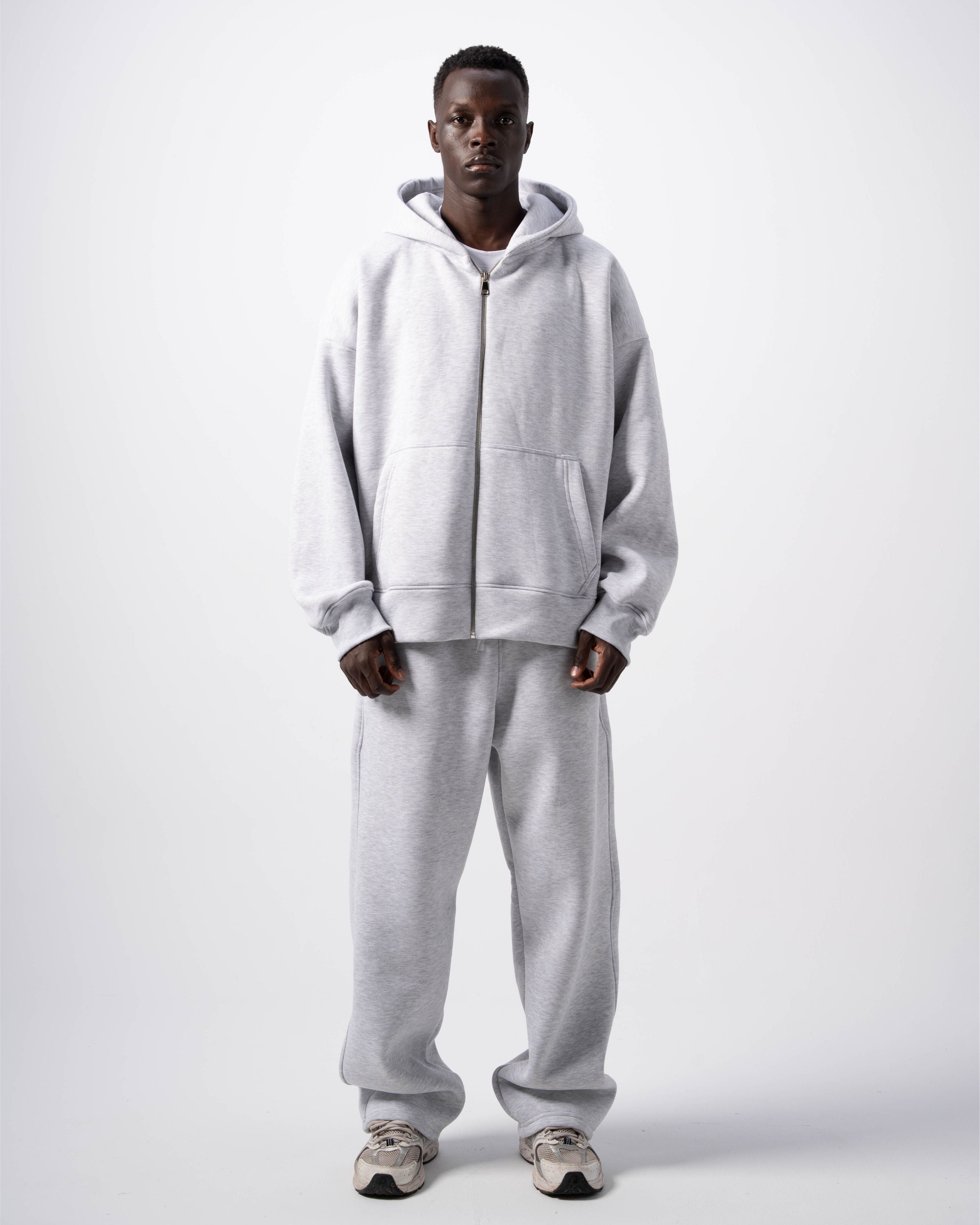 V1 Zip-Up Light Grey Hoodie