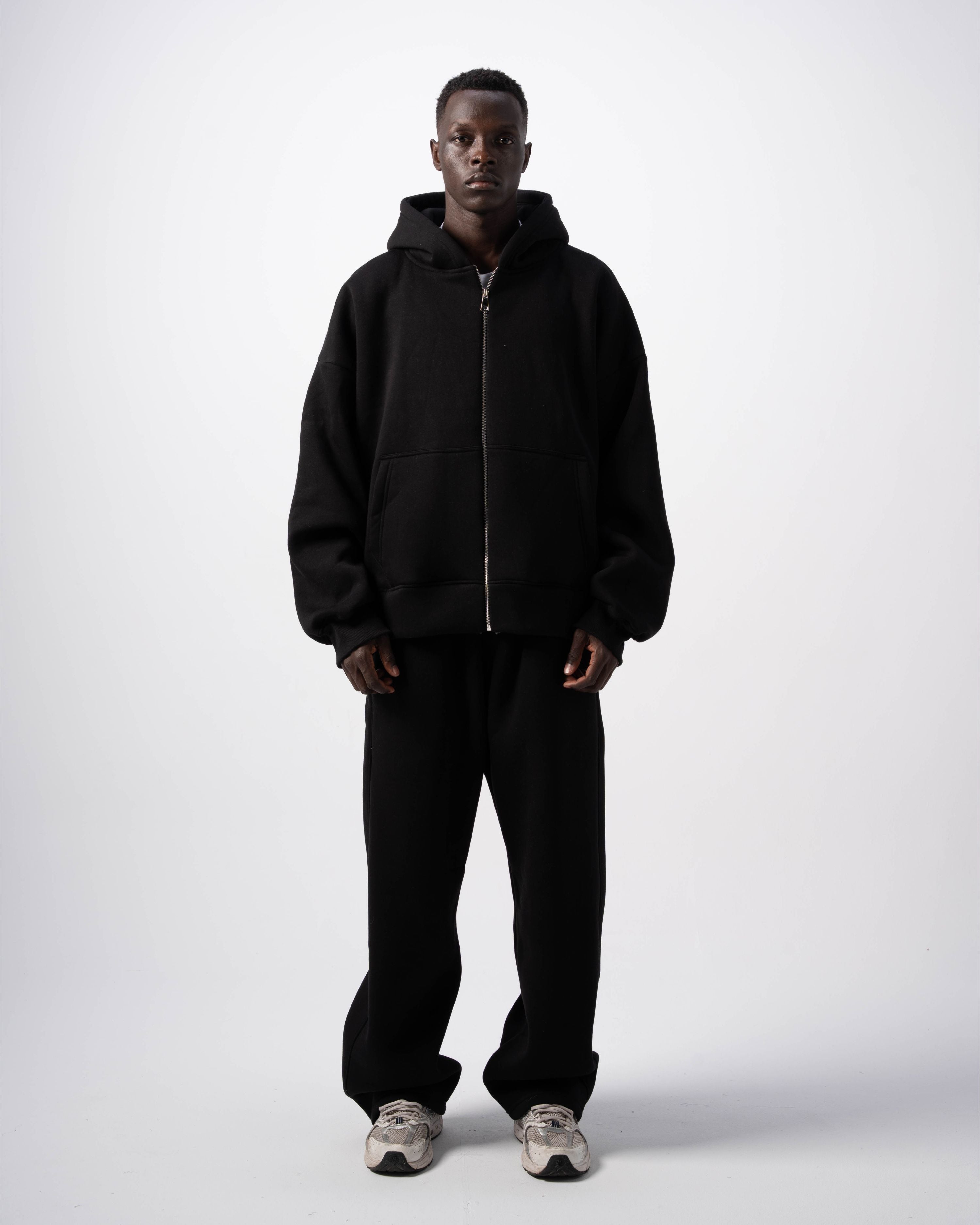 V1 Zip-Up Black Hoodie