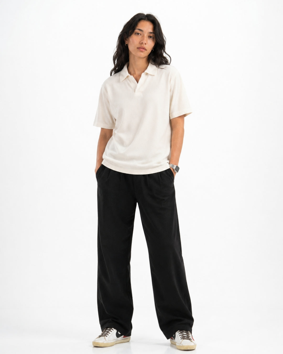 Off-white Waffle Knit Polo