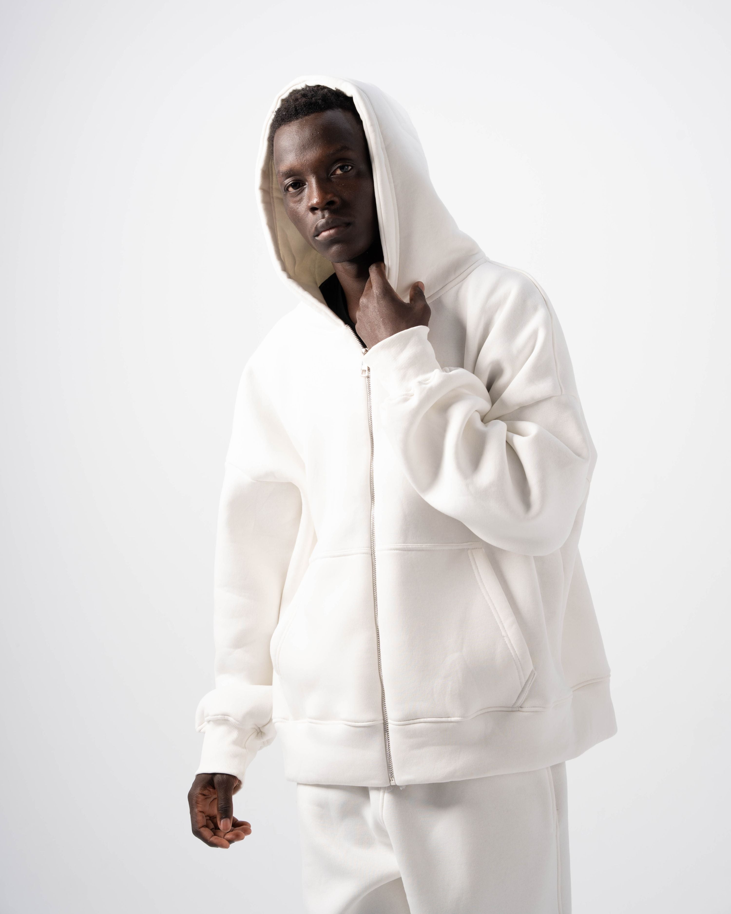 V1 Zip-Up Off-White Hoodie