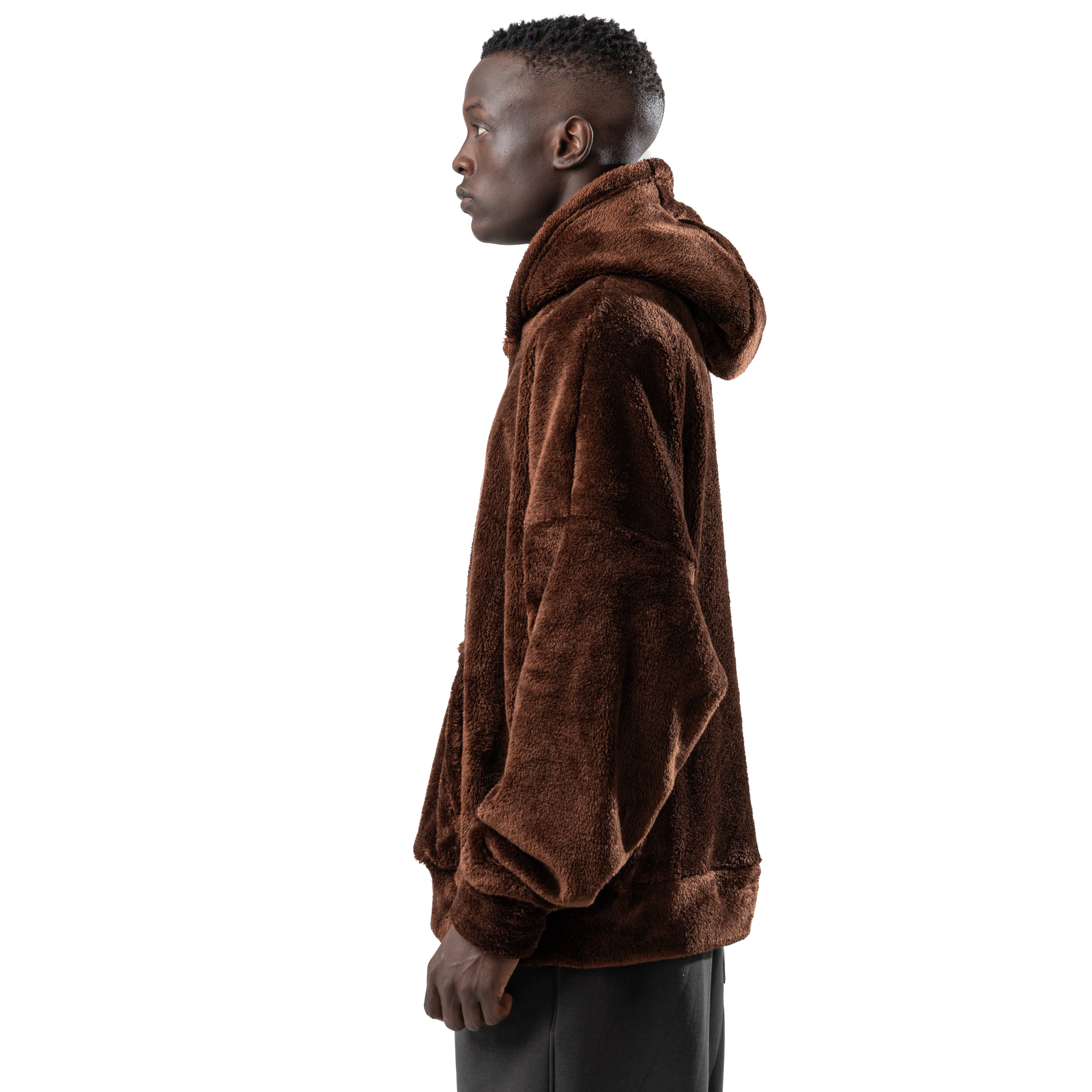 brown fur hoodie