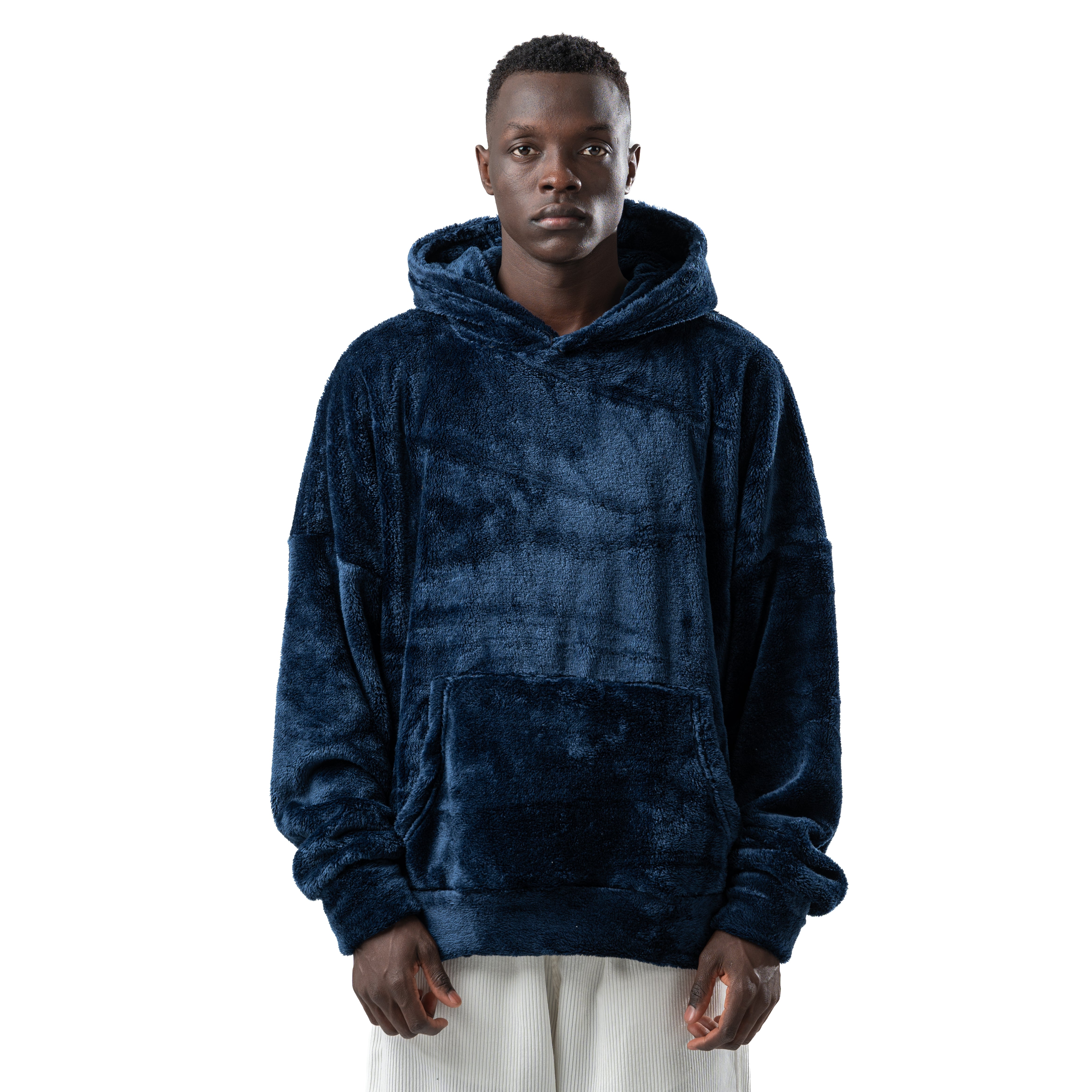 blue fur hoodie
