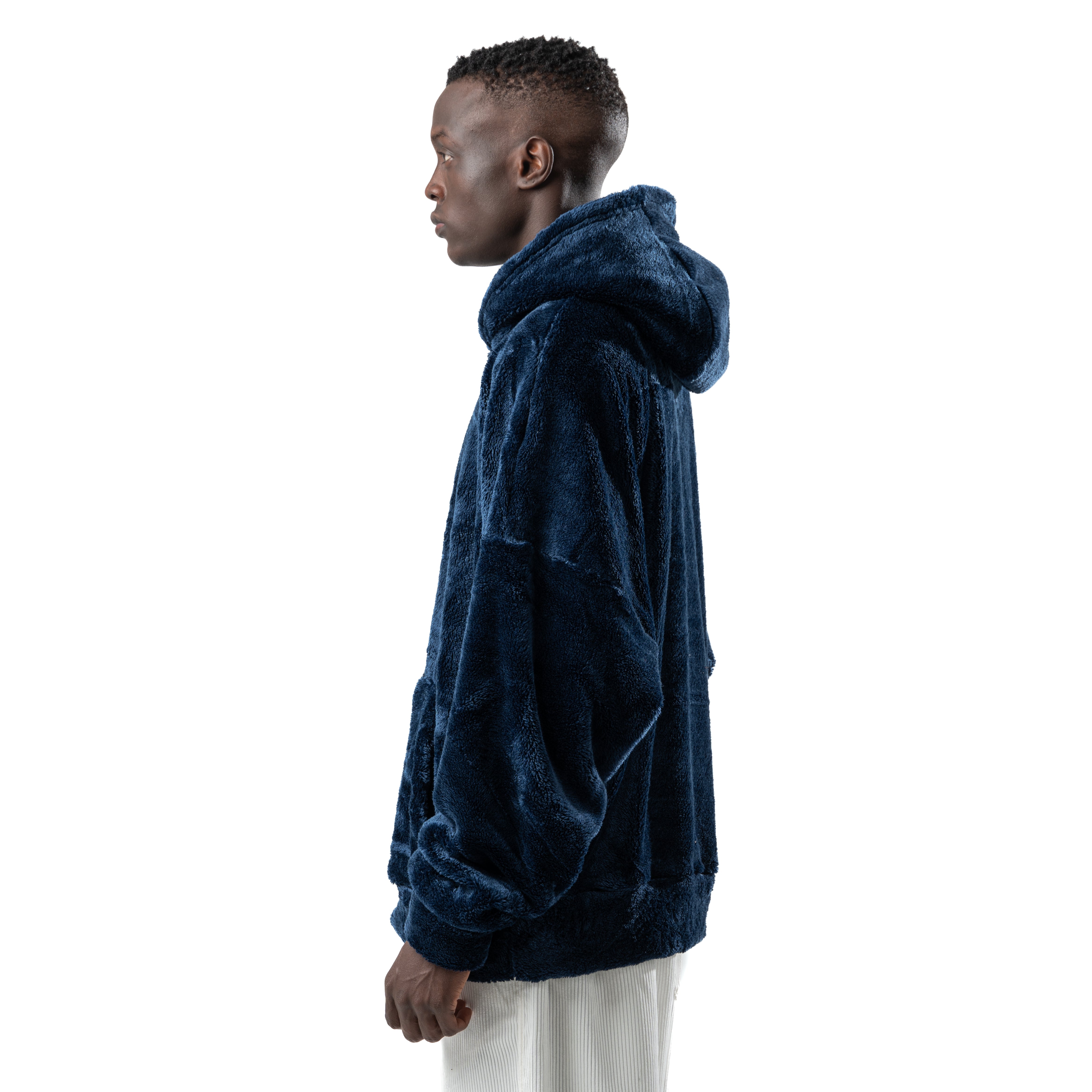blue fur hoodie