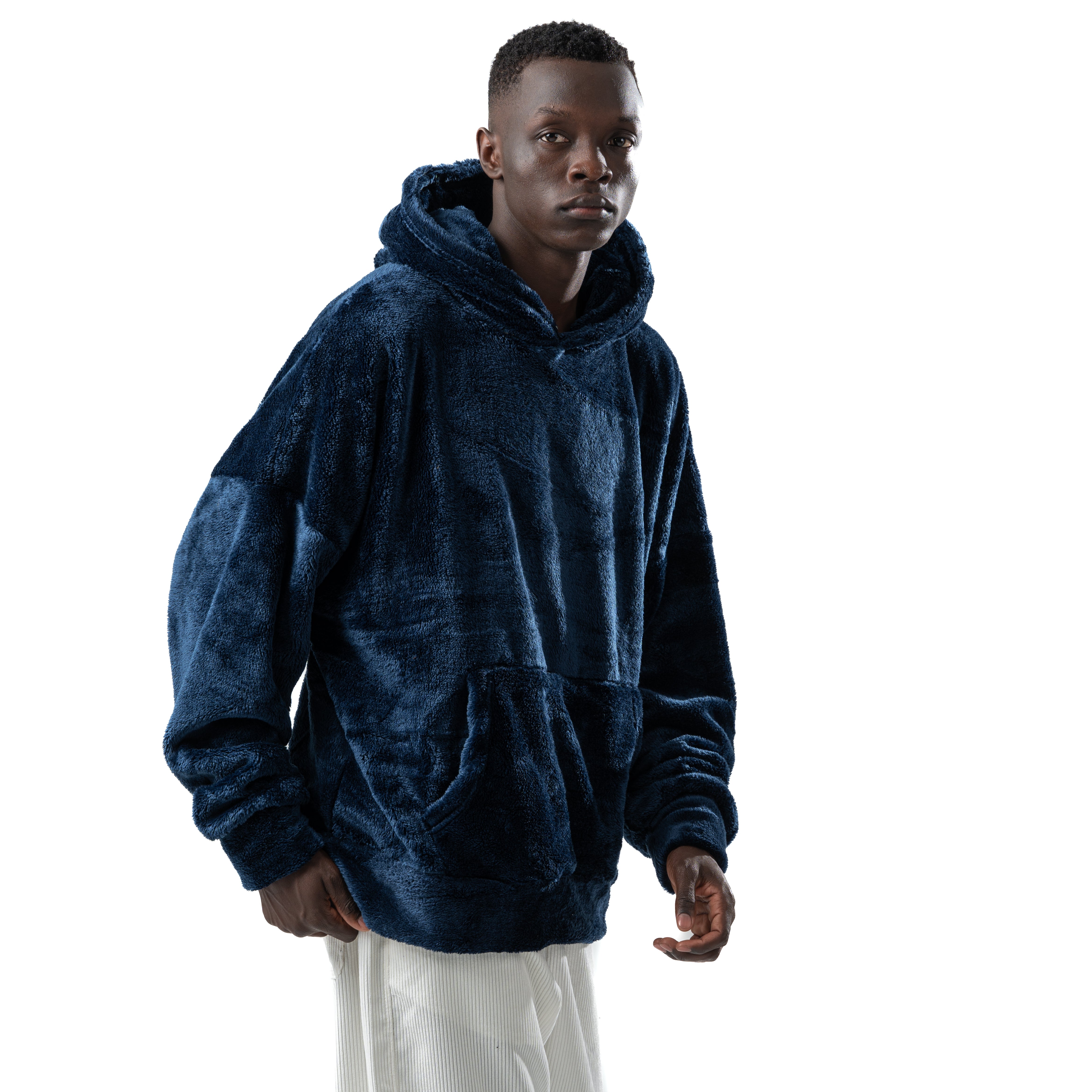 blue fur hoodie