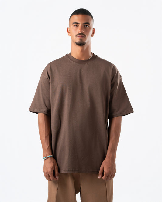 Heavyweight Basic Oversized Chocolate Brown T-Shirt