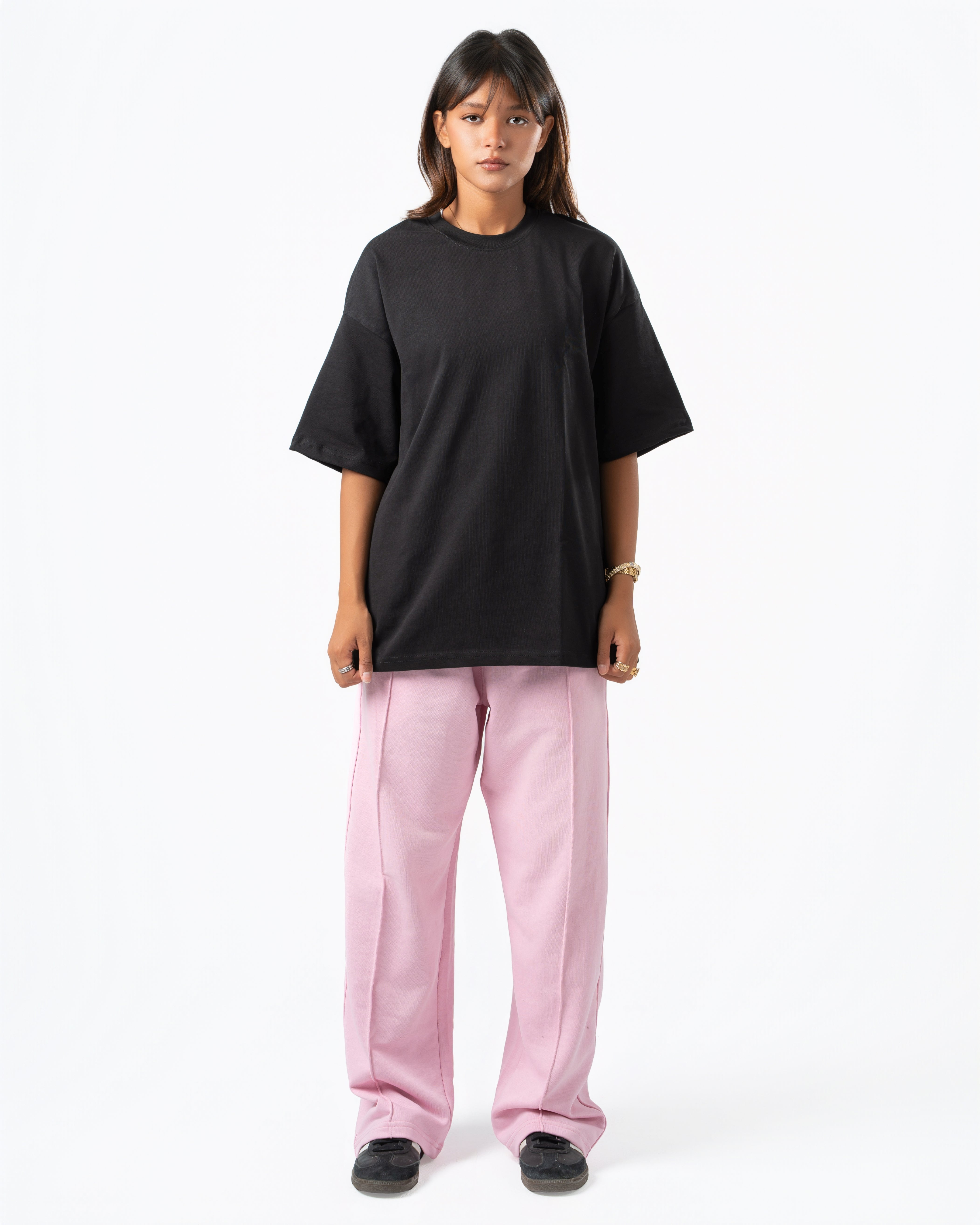 Pink Wide-Leg Sweatpants