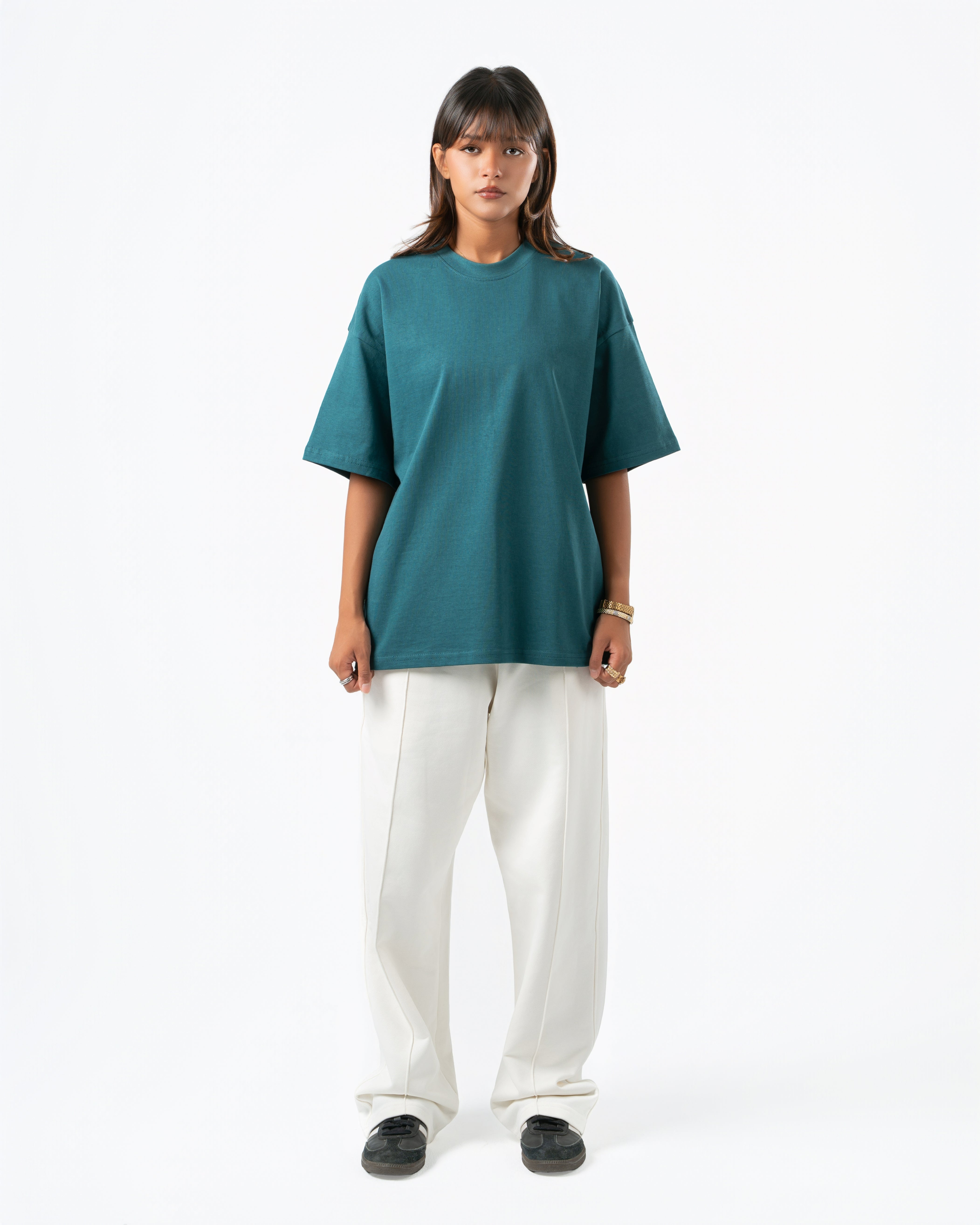 White Wide-Leg Sweatpants
